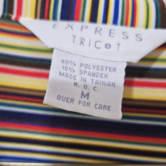 Vintage 90s Express Tricot Striped Dress - Picture 3 of 4